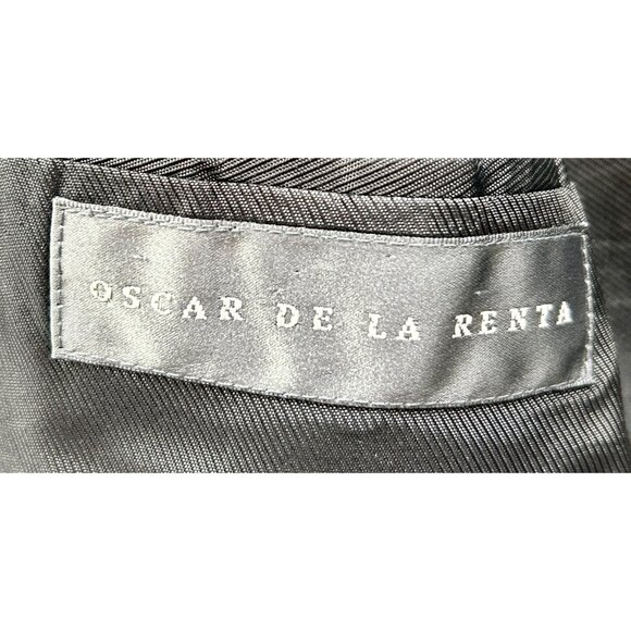 Vtg Oscar de la Renta Blazer Jacket Mens 46R Navy Wool 2-Button Gold Crest - Picture 4 of 10